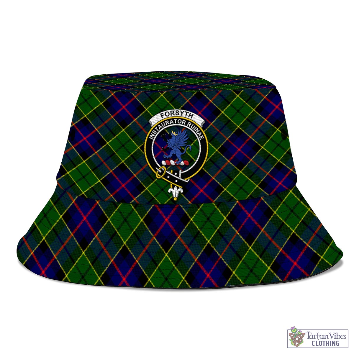 Tartan Vibes Clothing Forsyth Modern Tartan Bucket Hat with Family Crest