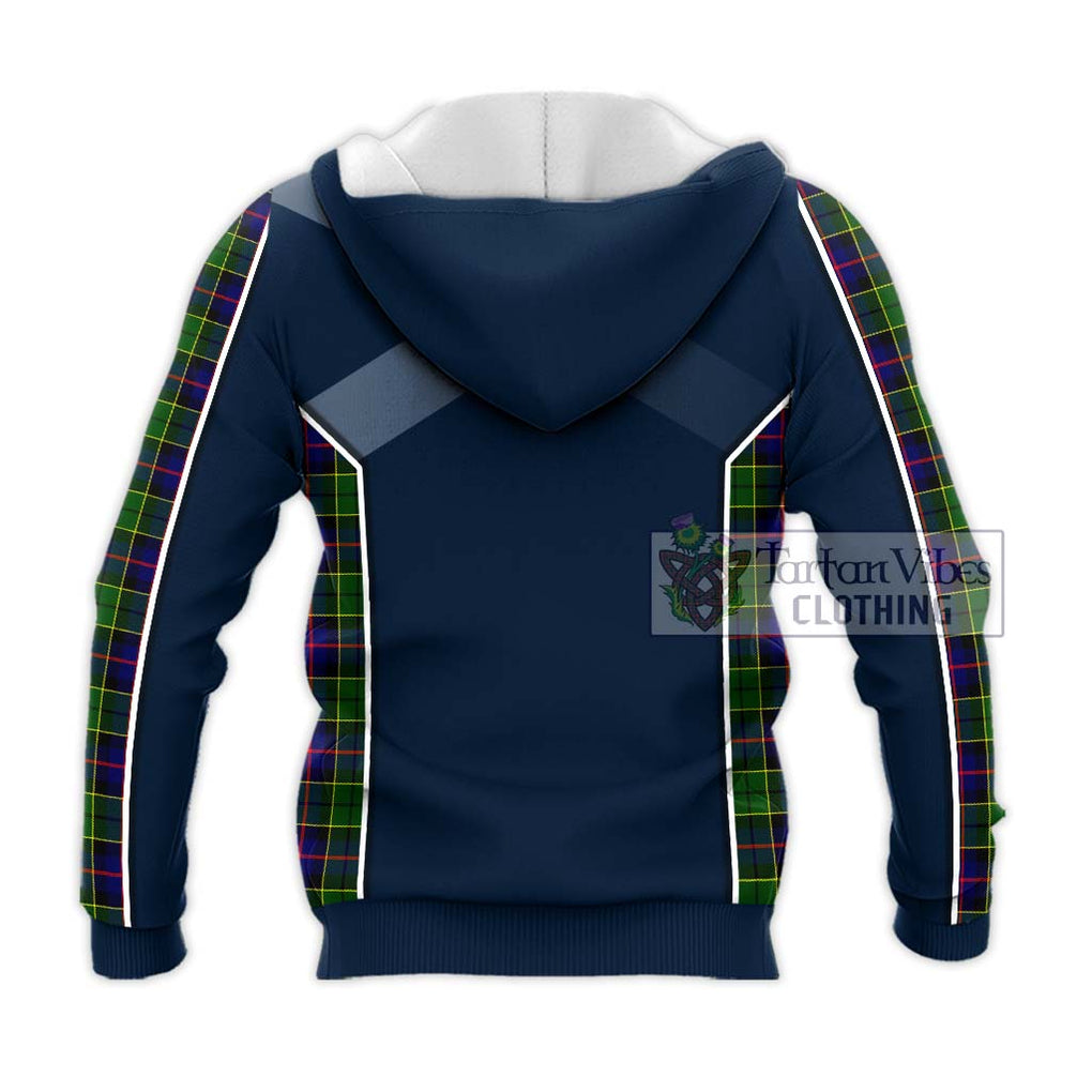 Forsyth Modern Tartan Knitted Hoodie with Family Crest and Lion Rampant Vibes Sport Style - Tartan Vibes Clothing