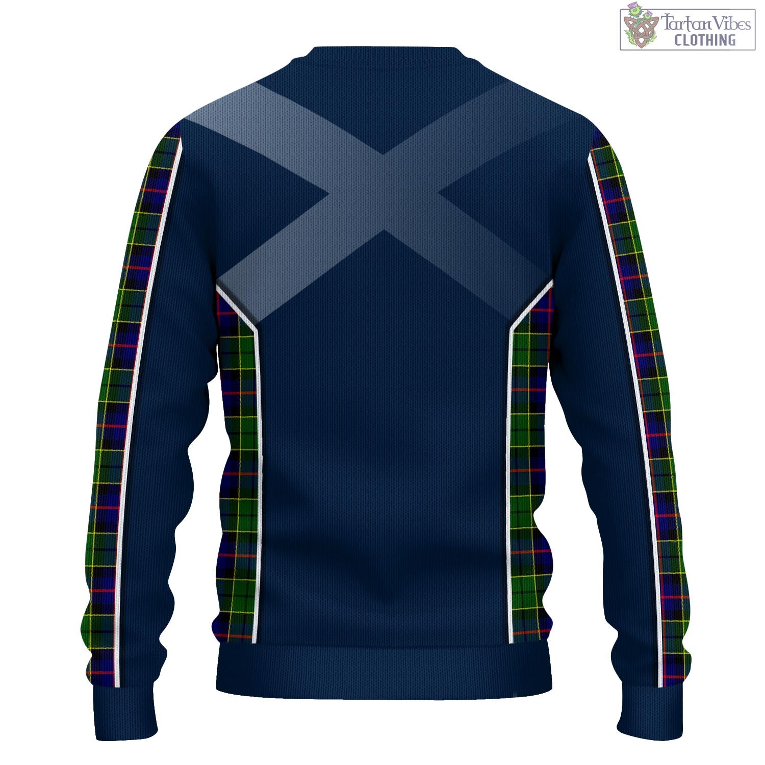 Tartan Vibes Clothing Forsyth Modern Tartan Knitted Sweatshirt with Family Crest and Scottish Thistle Vibes Sport Style