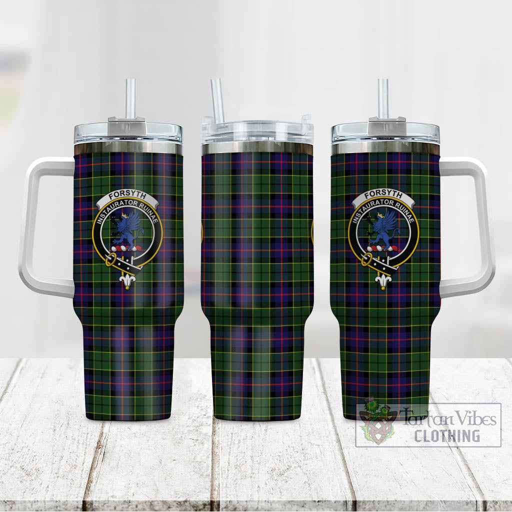 Tartan Vibes Clothing Forsyth Modern Tartan and Family Crest Tumbler with Handle