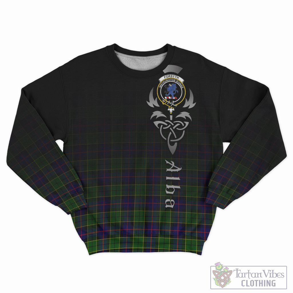 Tartan Vibes Clothing Forsyth Modern Tartan Sweatshirt Featuring Alba Gu Brath Family Crest Celtic Inspired