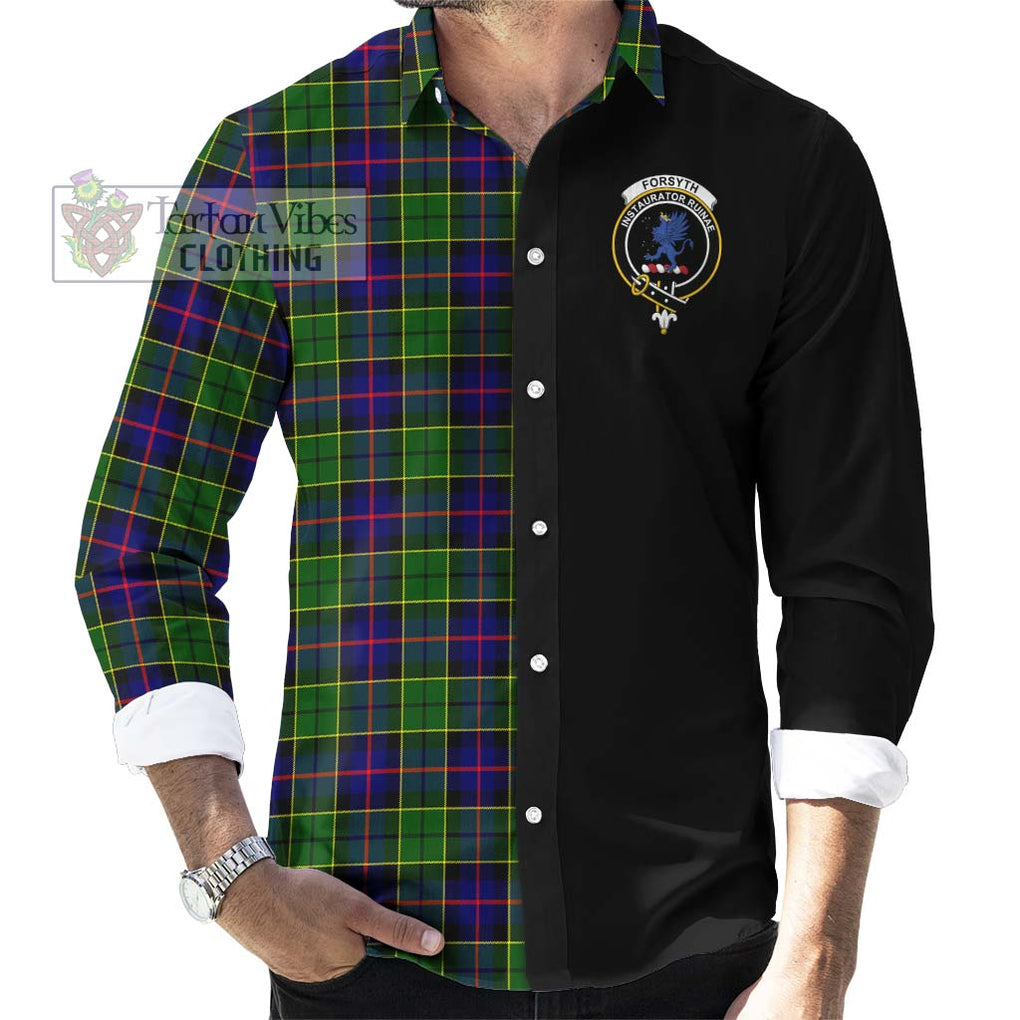 Forsyth Modern Tartan Long Sleeve Button Shirt with Family Crest and Half Of Me Style - Tartanvibesclothing Shop