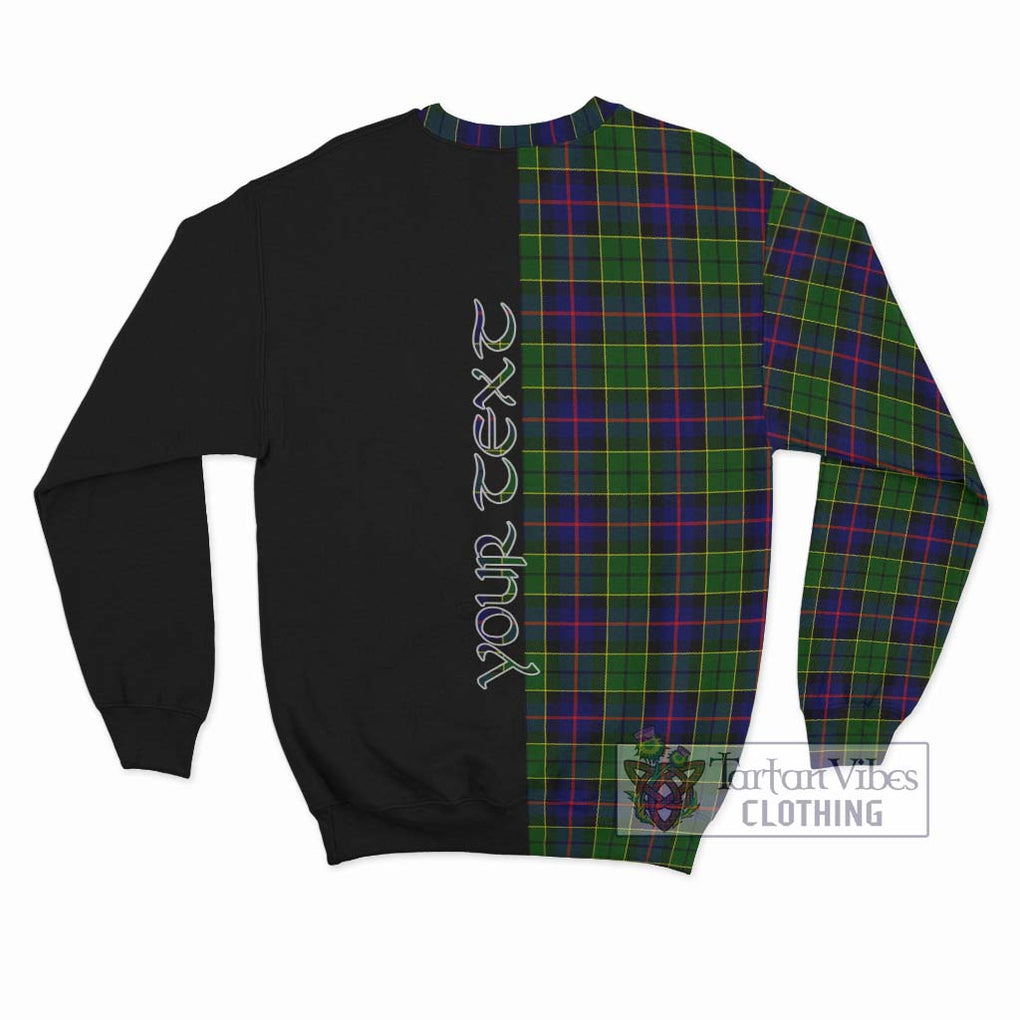 Forsyth Modern Tartan Sweatshirt with Family Crest and Half Of Me Style - Tartanvibesclothing Shop