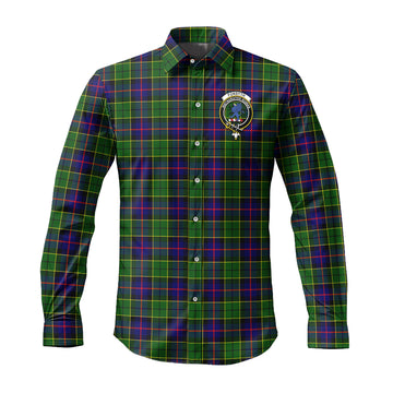 Forsyth Modern Tartan Long Sleeve Button Up Shirt with Family Crest