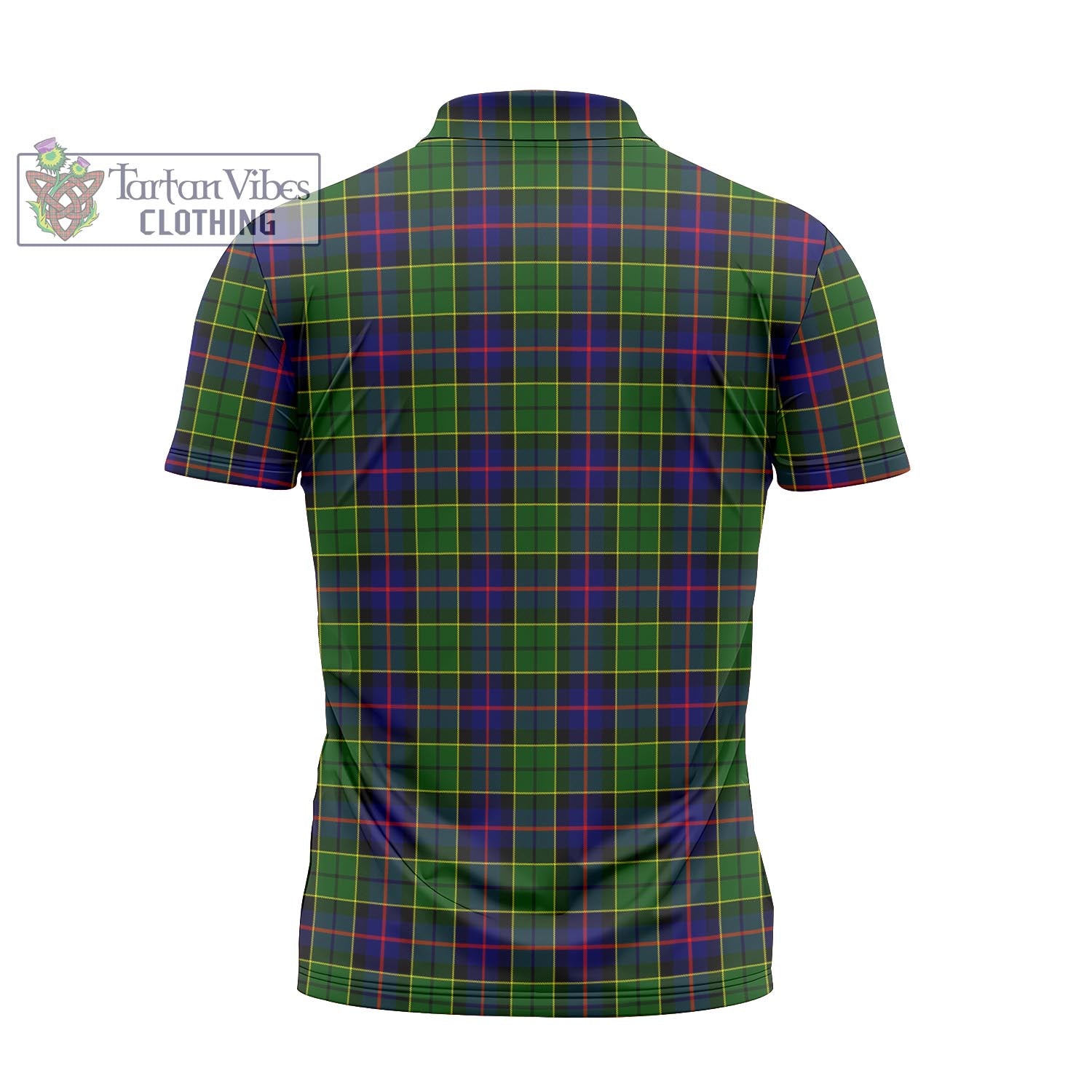 Tartan Vibes Clothing Forsyth Modern Tartan Zipper Polo Shirt with Family Crest