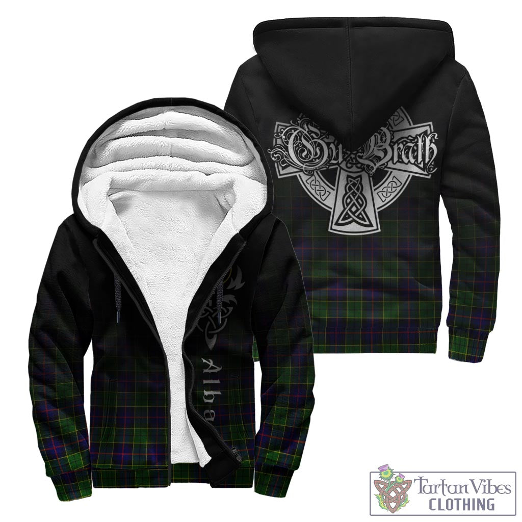 Tartan Vibes Clothing Forsyth Modern Tartan Sherpa Hoodie Featuring Alba Gu Brath Family Crest Celtic Inspired