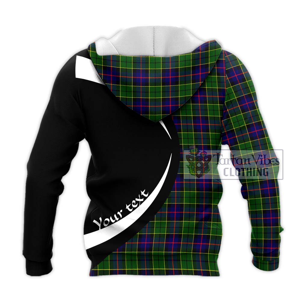 Forsyth Modern Tartan Knitted Hoodie with Family Crest Circle Style - Tartan Vibes Clothing