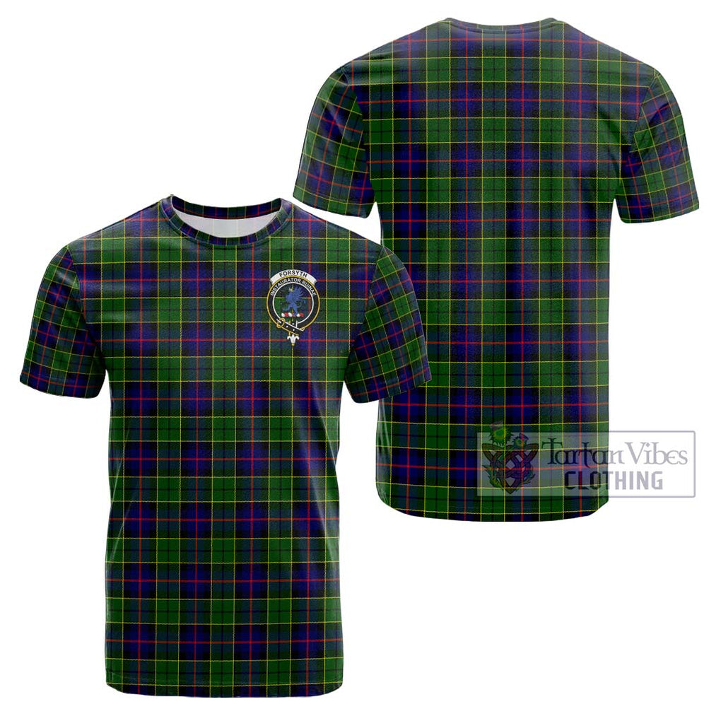 Forsyth Modern Tartan Cotton T-Shirt with Family Crest Kid's Shirt - Tartanvibesclothing Shop