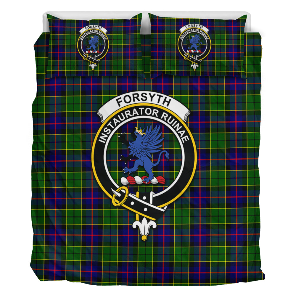 Forsyth Modern Tartan Bedding Set with Family Crest - Tartan Vibes Clothing