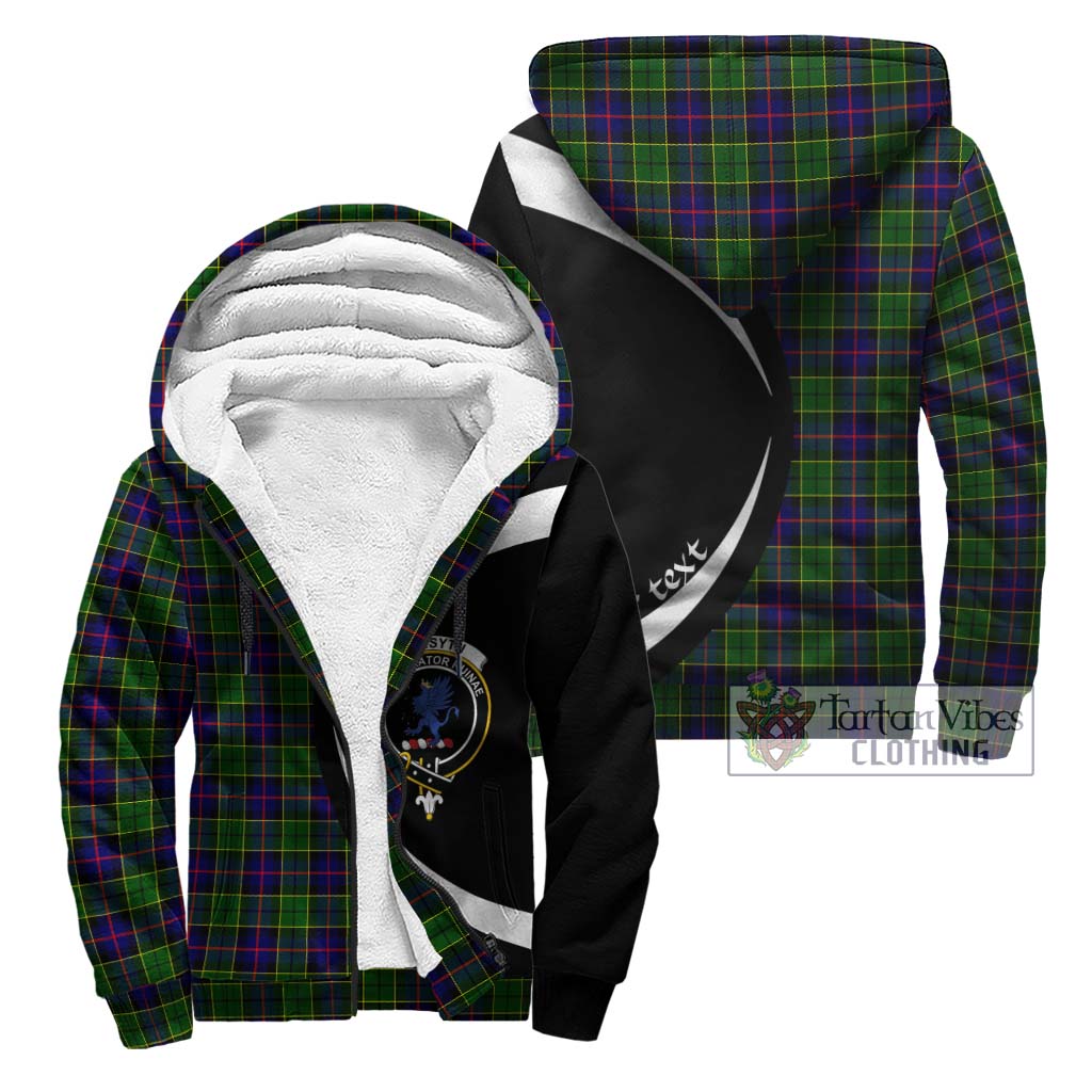 Forsyth Modern Tartan Sherpa Hoodie with Family Crest Circle Style Unisex - Tartan Vibes Clothing