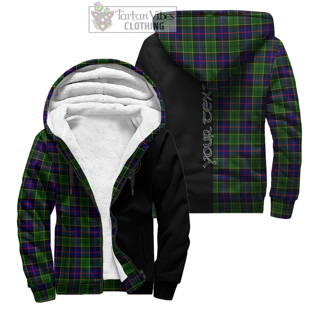 Forsyth Modern Tartan Sherpa Hoodie with Family Crest and Half Of Me Style Unisex - Tartanvibesclothing Shop