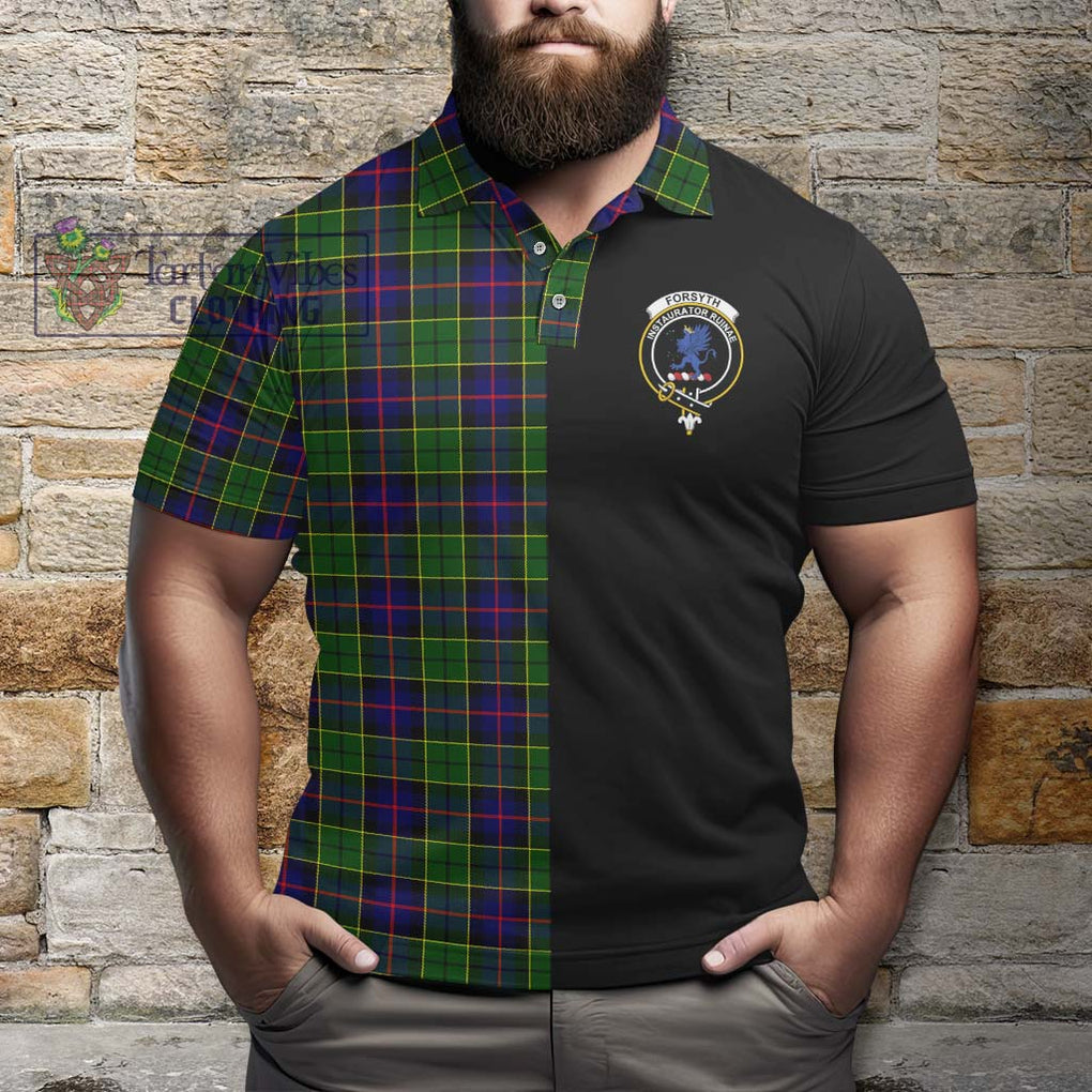 Forsyth Modern Tartan Polo Shirt with Family Crest and Half Of Me Style - Tartanvibesclothing Shop