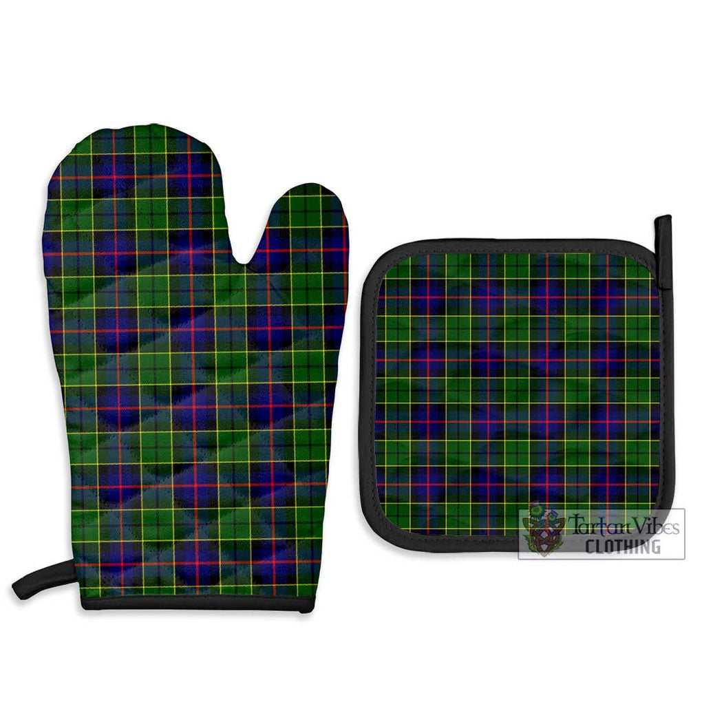 Forsyth Modern Tartan Combo Oven Mitt & Pot-Holder Combo 1 Oven Mitt & 2 Pot-Holder Black - Tartan Vibes Clothing