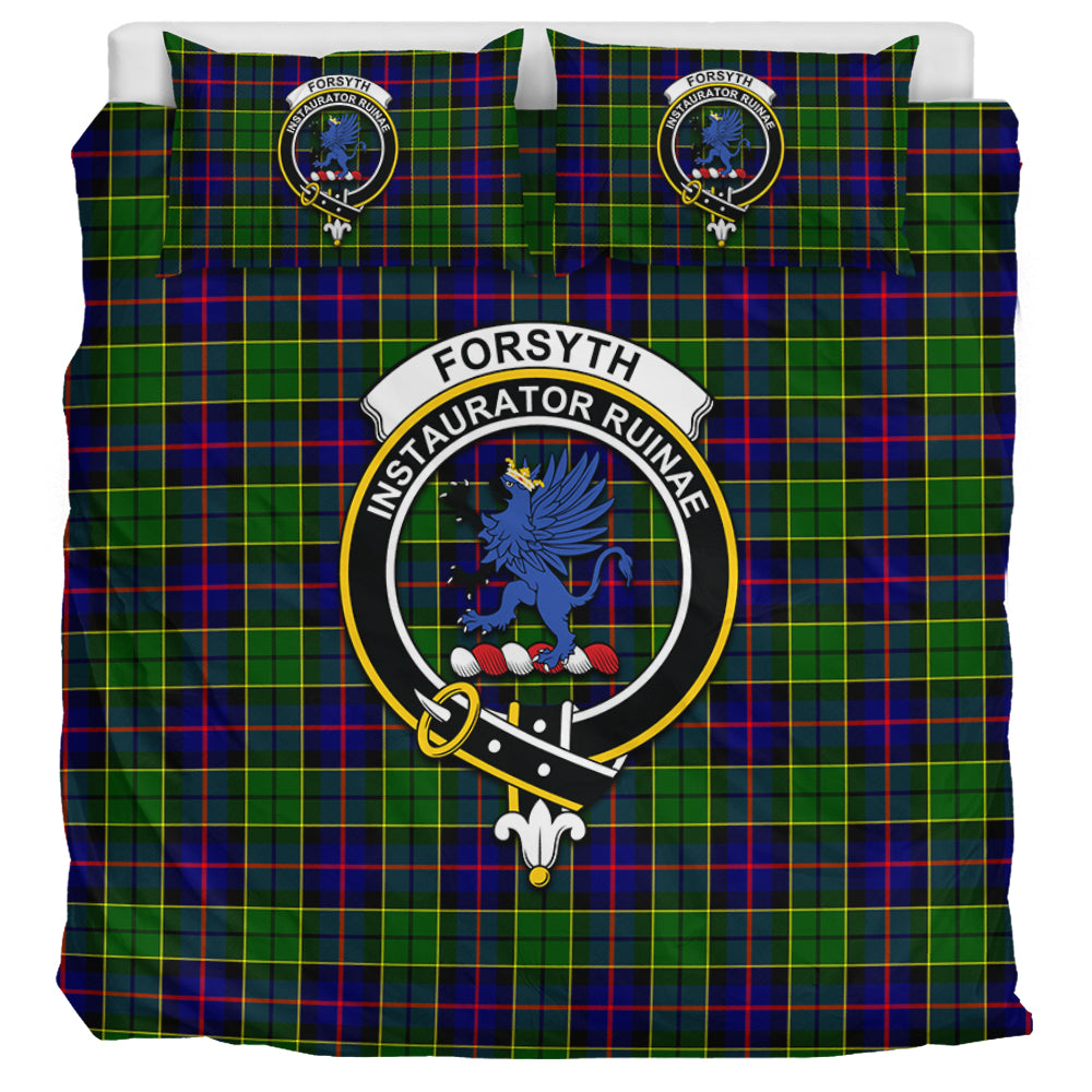 Forsyth Modern Tartan Bedding Set with Family Crest UK Bedding Set UK Super King 104*94 inch - Tartan Vibes Clothing