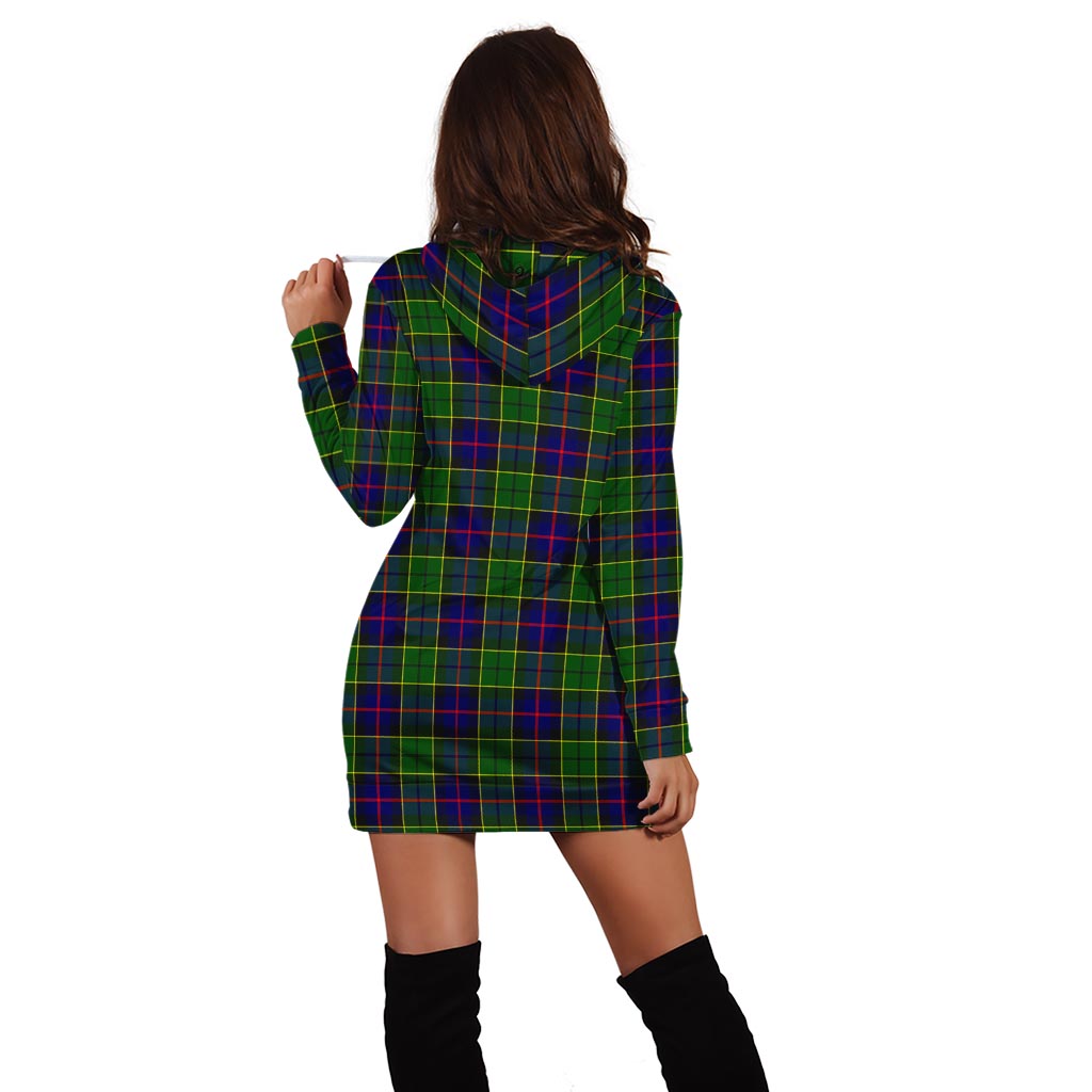 Forsyth Modern Tartan Hoodie Dress with Family Crest - Tartan Vibes Clothing