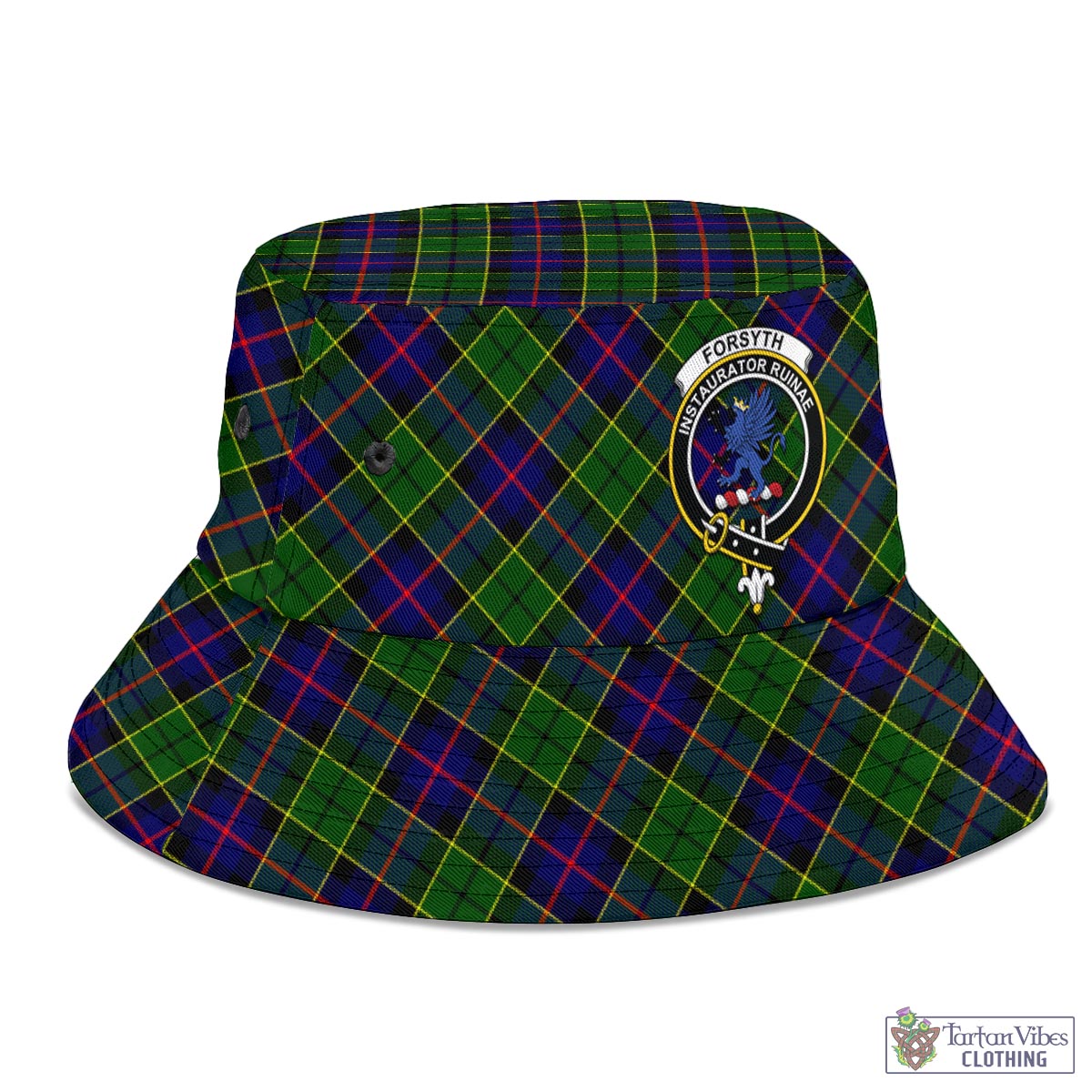 Tartan Vibes Clothing Forsyth Modern Tartan Bucket Hat with Family Crest