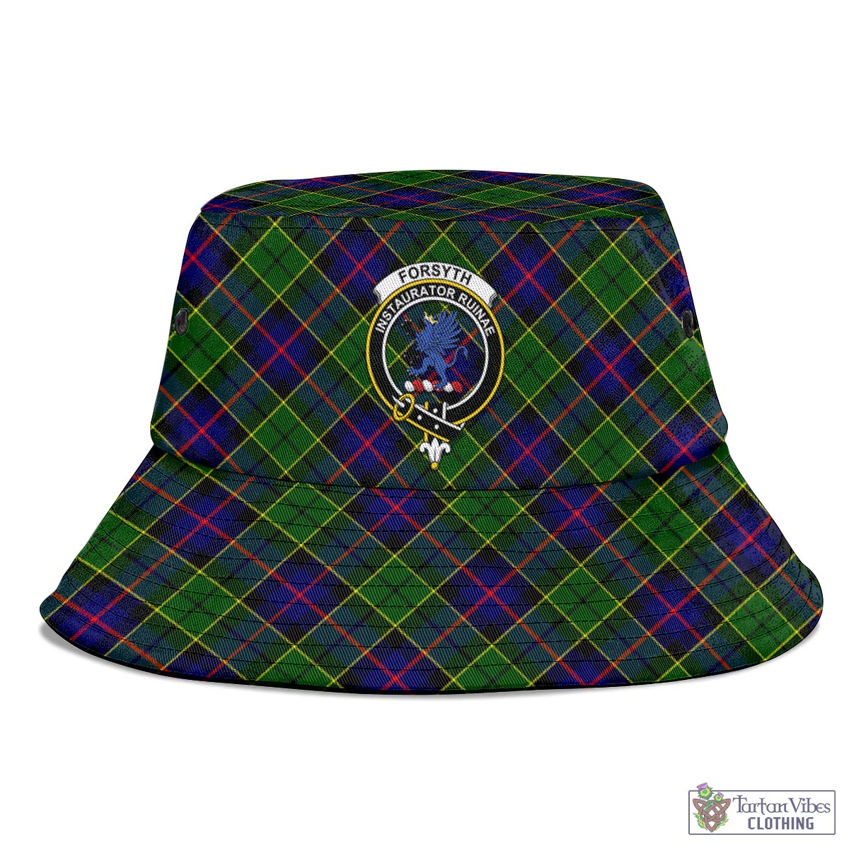 Tartan Vibes Clothing Forsyth Modern Tartan Bucket Hat with Family Crest