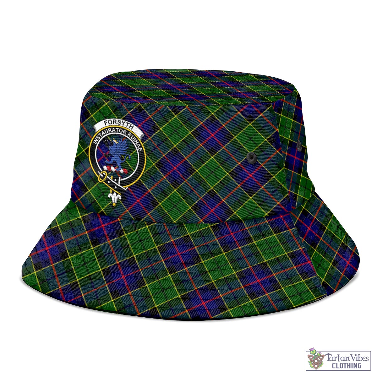 Tartan Vibes Clothing Forsyth Modern Tartan Bucket Hat with Family Crest