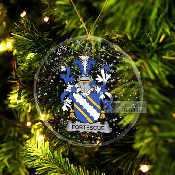 Fortescue Irish Clan Christmas Glass Ornament with Coat of Arms