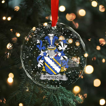 Fortescue Irish Clan Christmas Glass Ornament with Coat of Arms