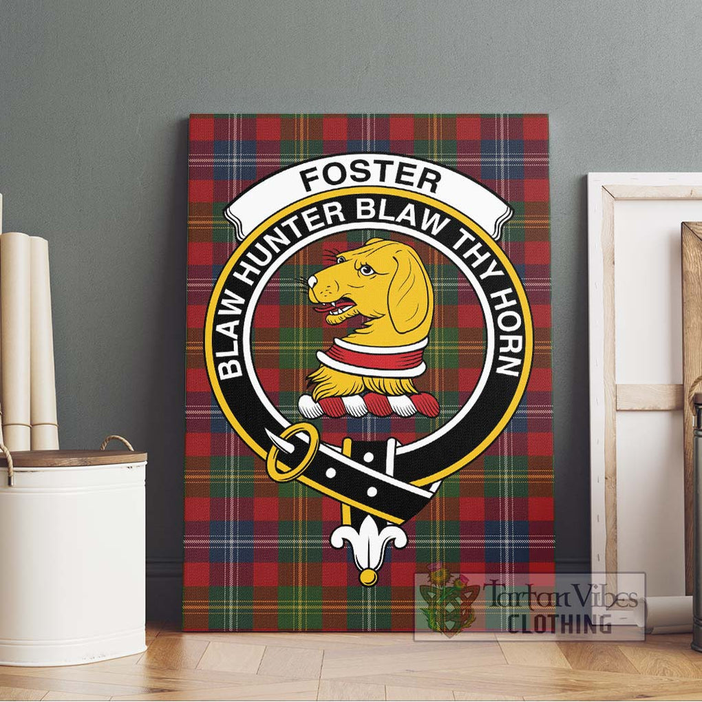 Foster Tartan Canvas Print Wall Art with Family Crest Without Frame - Tartan Vibes Clothing