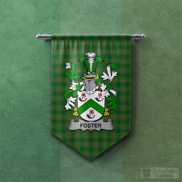 Foster Irish Clan Tartan Gonfalon, Tartan Banner with Coat of Arms Chevron - Tartan Vibes Clothing
