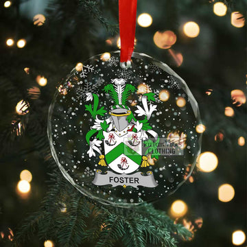 Foster Irish Clan Christmas Glass Ornament with Coat of Arms