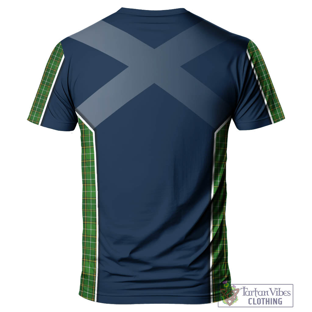 Tartan Vibes Clothing Foster Hunting Tartan T-Shirt with Family Crest and Scottish Thistle Vibes Sport Style