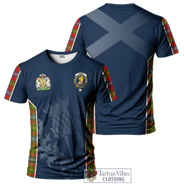 Foster Modern Tartan T-Shirt with Family Crest and Scottish Thistle Vibes Sport Style