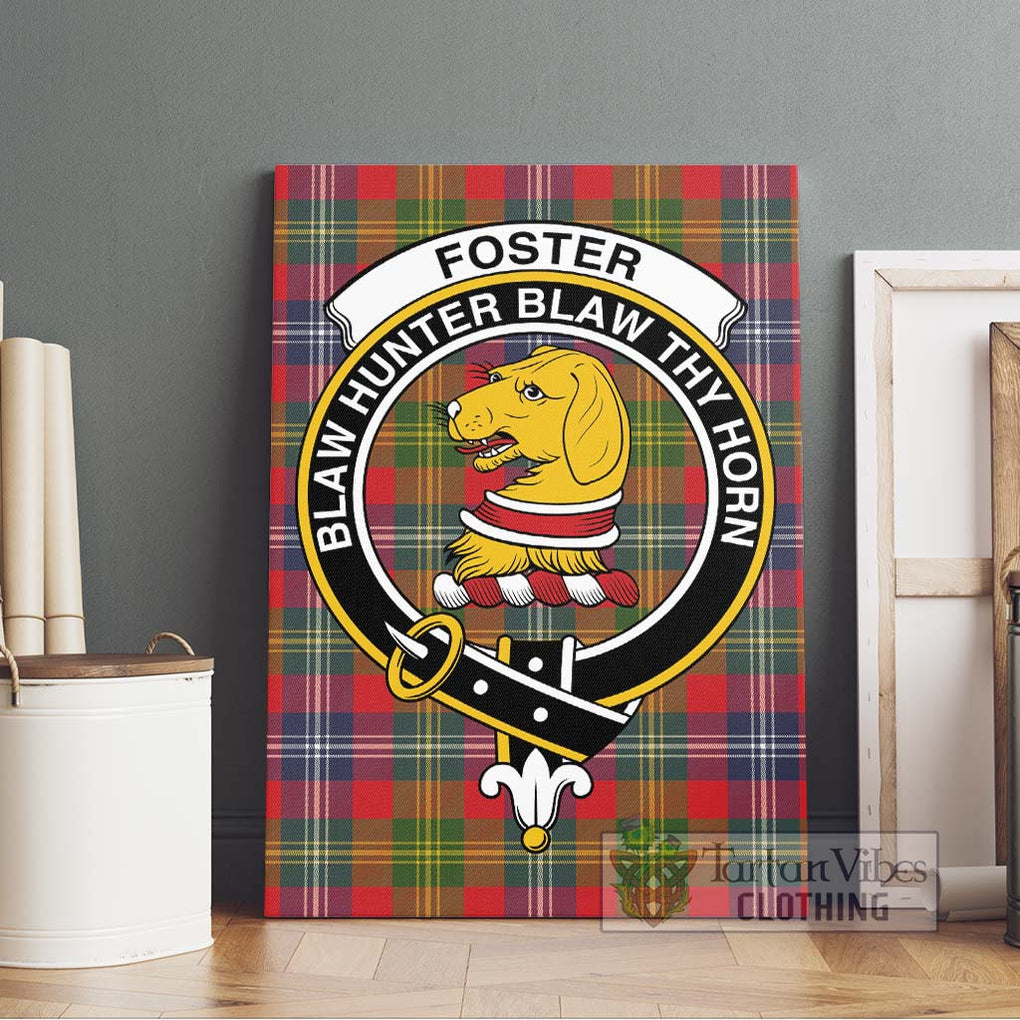 Foster Modern Tartan Canvas Print Wall Art with Family Crest Without Frame - Tartan Vibes Clothing