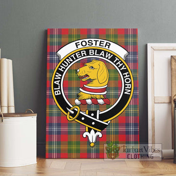 Foster Modern Tartan Canvas Print Wall Art with Family Crest