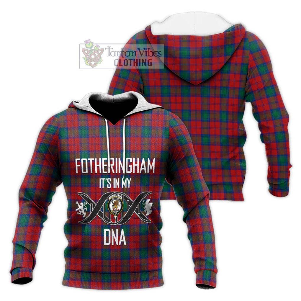 Fotheringham (Fotheringhame) Tartan Knitted Hoodie with Family Crest DNA In Me Style Unisex Knitted Pullover Hoodie - Tartanvibesclothing Shop