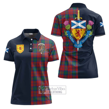 Fotheringham (Fotheringhame) Tartan Women's Polo Shirt Alba with Scottish Lion Royal Arm Half Style