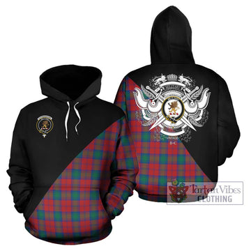 Fotheringham (Fotheringhame) Tartan Hoodie with Family Crest and Military Logo Style