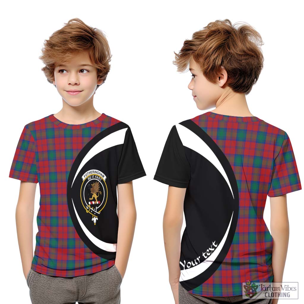 Fotheringham (Fotheringhame) Tartan Kid T-Shirt with Family Crest Circle Style Youth XL Size14 - Tartan Vibes Clothing