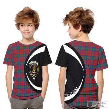 Fotheringham (Fotheringhame) Tartan Kid T-Shirt with Family Crest Circle Style