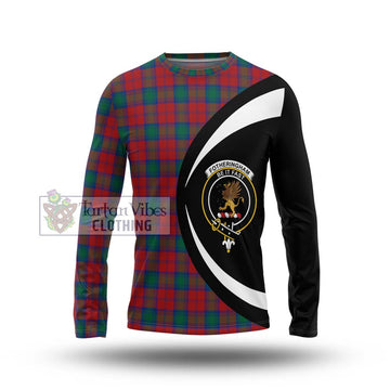 Fotheringham (Fotheringhame) Tartan Long Sleeve T-Shirt with Family Crest Circle Style