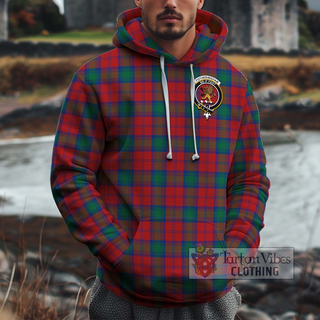 Tartan Vibes Clothing Fotheringham Tartan Cotton Hoodie with Family Crest