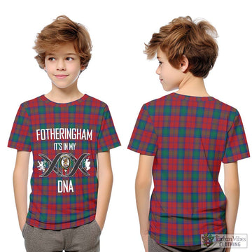 Fotheringham (Fotheringhame) Tartan Kid T-Shirt with Family Crest DNA In Me Style