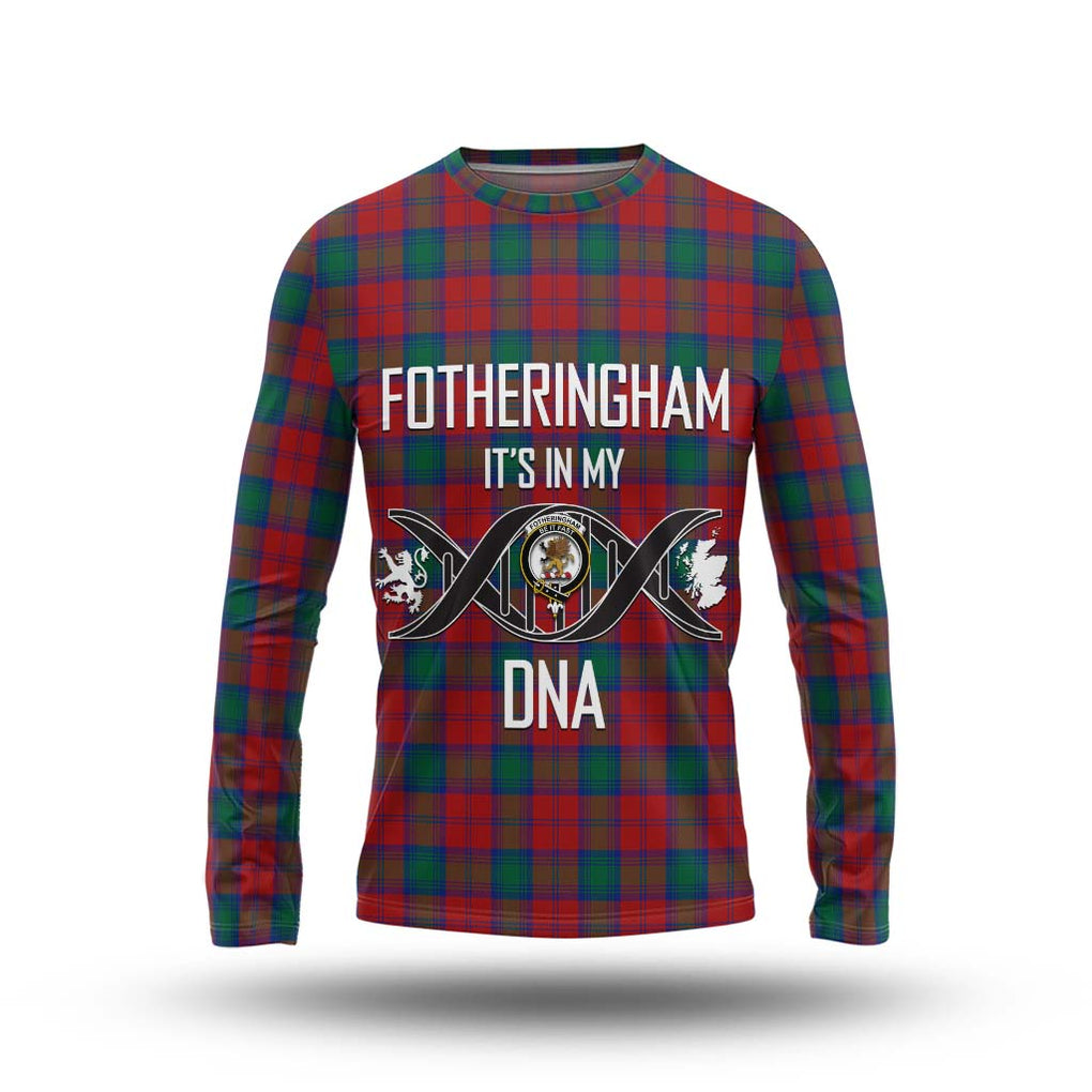 Fotheringham (Fotheringhame) Tartan Long Sleeve T-Shirt with Family Crest DNA In Me Style Unisex - Tartanvibesclothing Shop