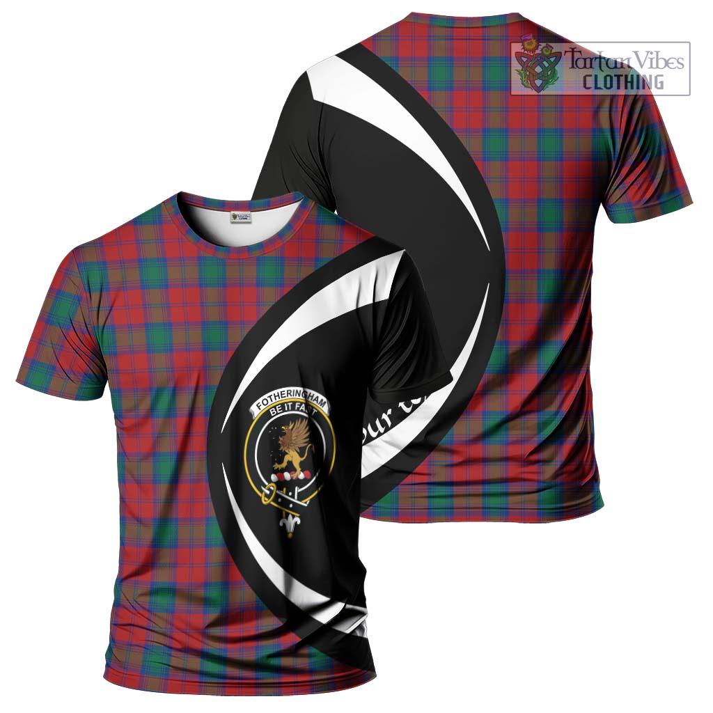 Tartan Vibes Clothing Fotheringham Tartan T-Shirt with Family Crest Circle Style