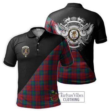 Fotheringham (Fotheringhame) Tartan Polo Shirt with Family Crest and Military Logo Style