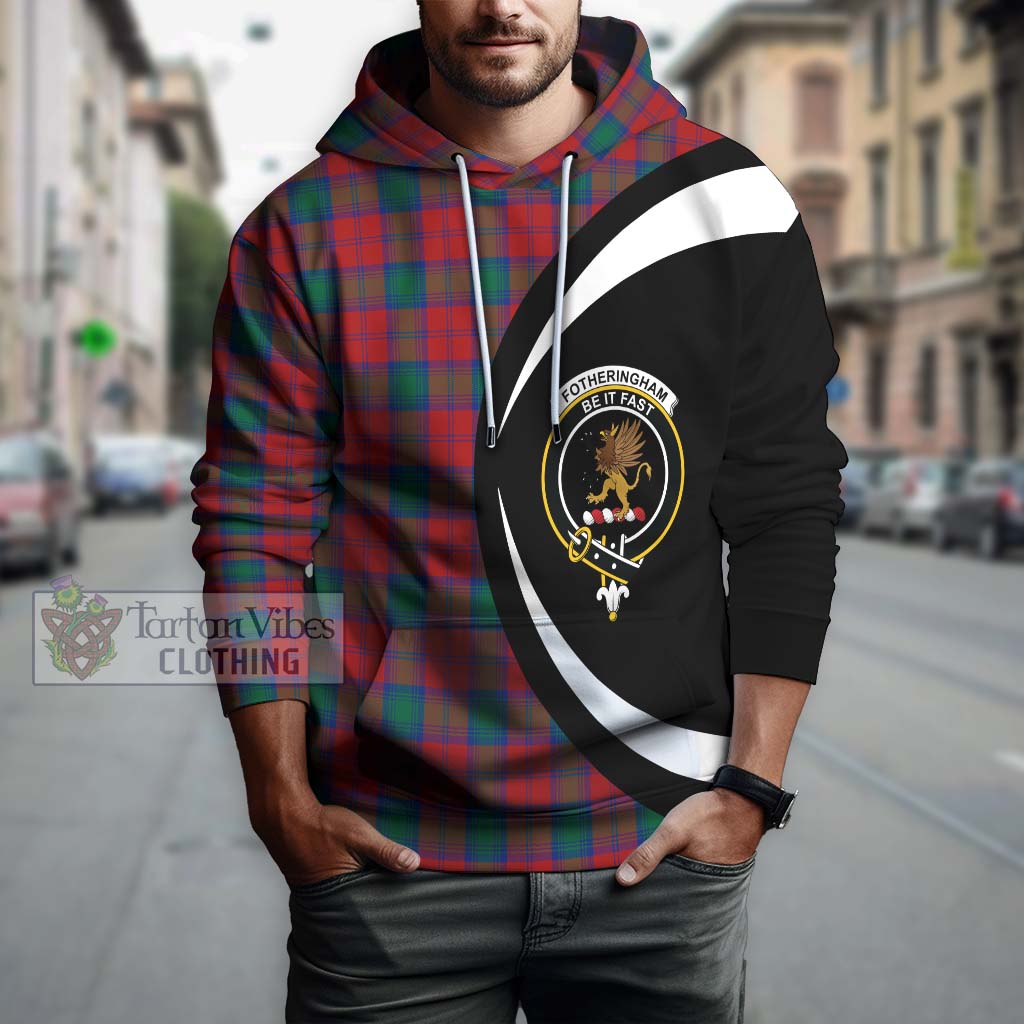 Tartan Vibes Clothing Fotheringham Tartan Hoodie with Family Crest Circle Style