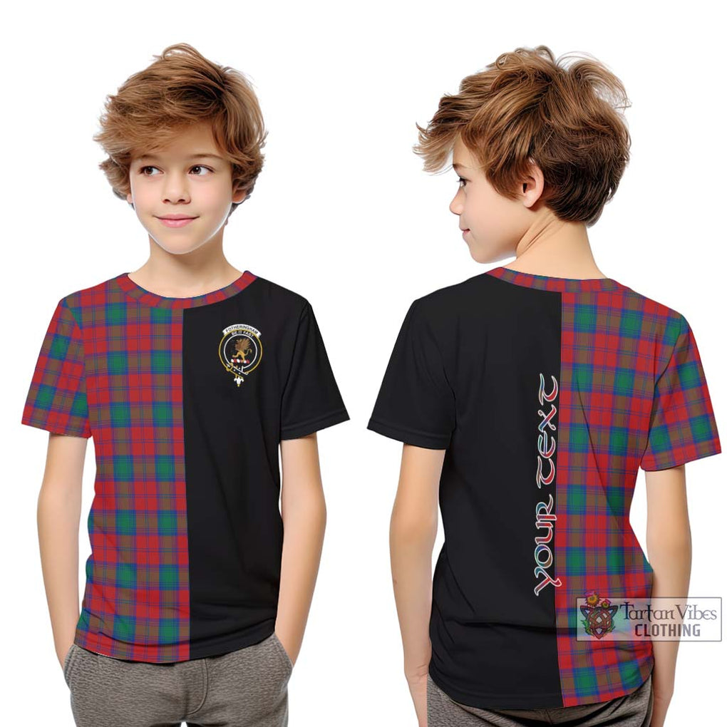 Fotheringham (Fotheringhame) Tartan Kid T-Shirt with Family Crest and Half Of Me Style Youth XL Size14 - Tartanvibesclothing Shop