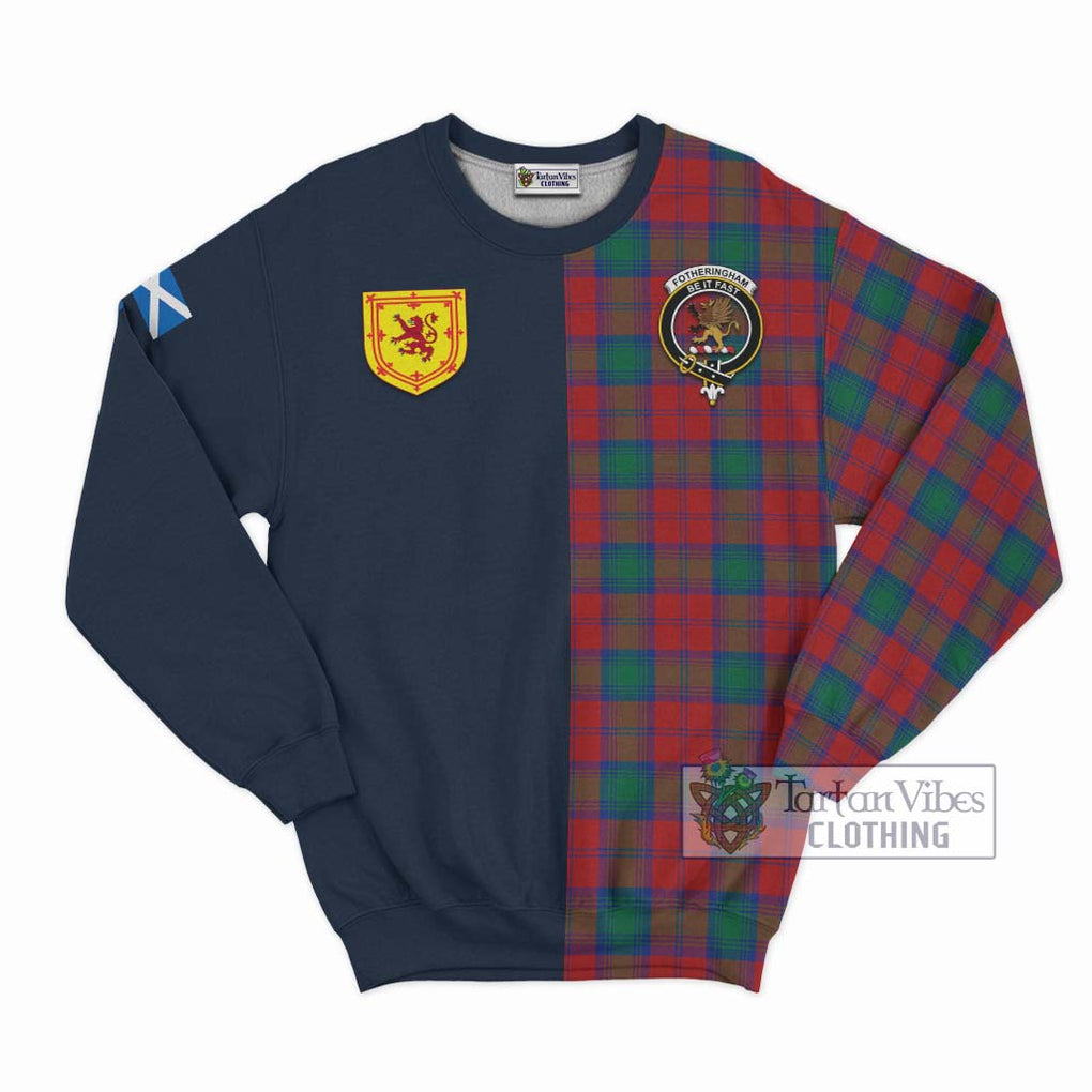 Tartan Vibes Clothing Fotheringham Tartan Sweatshirt with Scottish Lion Royal Arm Half Style