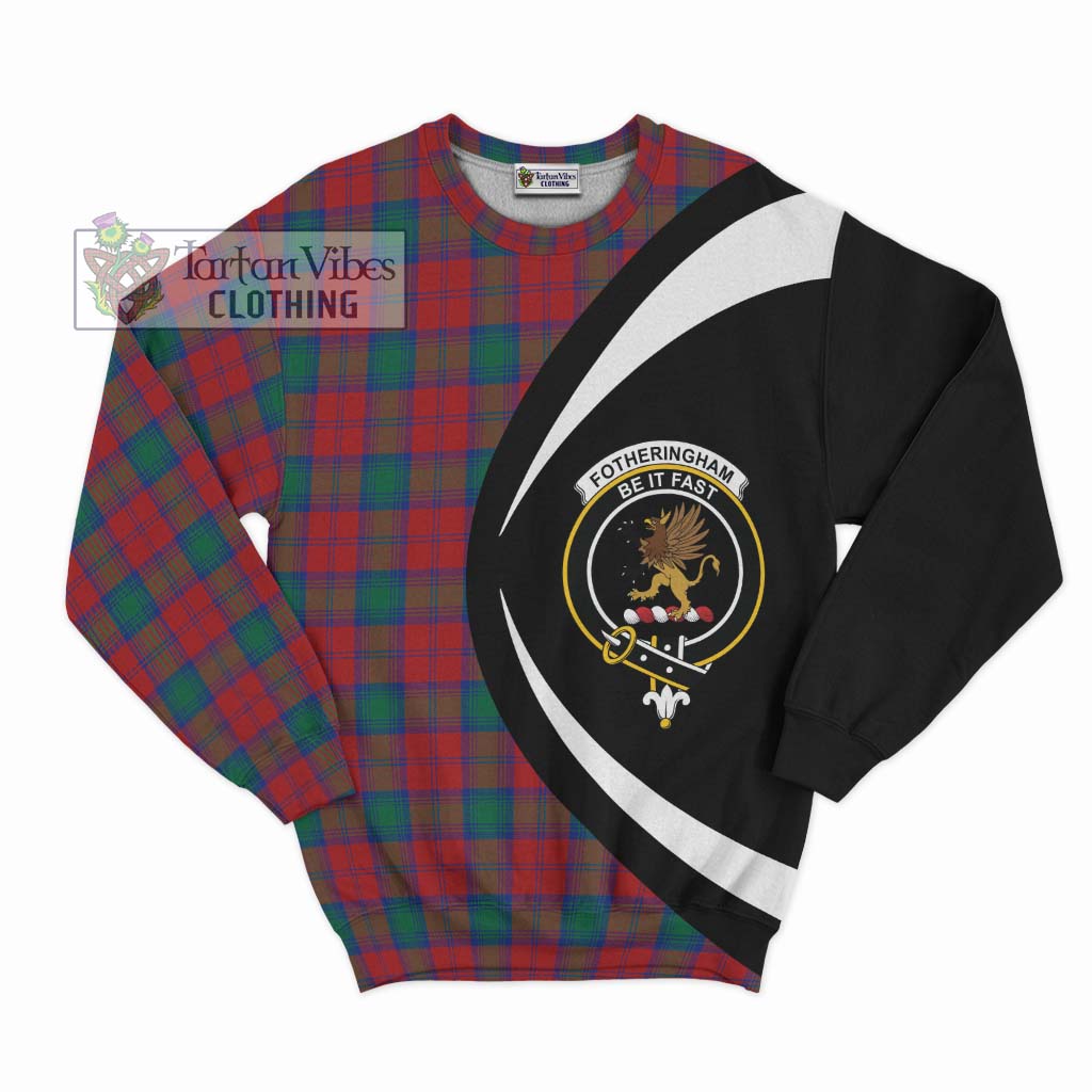 Fotheringham (Fotheringhame) Tartan Sweatshirt with Family Crest Circle Style Unisex - Tartan Vibes Clothing