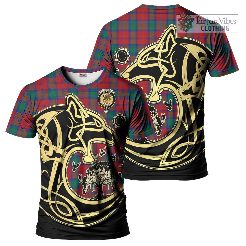 Fotheringham (Fotheringhame) Tartan T-Shirt with Family Crest Celtic Wolf Style Kid's Shirt - Tartan Vibes Clothing