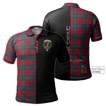 Fotheringham (Fotheringhame) Tartan Polo Shirt with Family Crest and Half Of Me Style