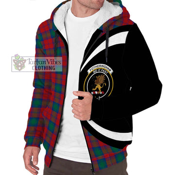 Fotheringham (Fotheringhame) Tartan Sherpa Hoodie with Family Crest Circle Style