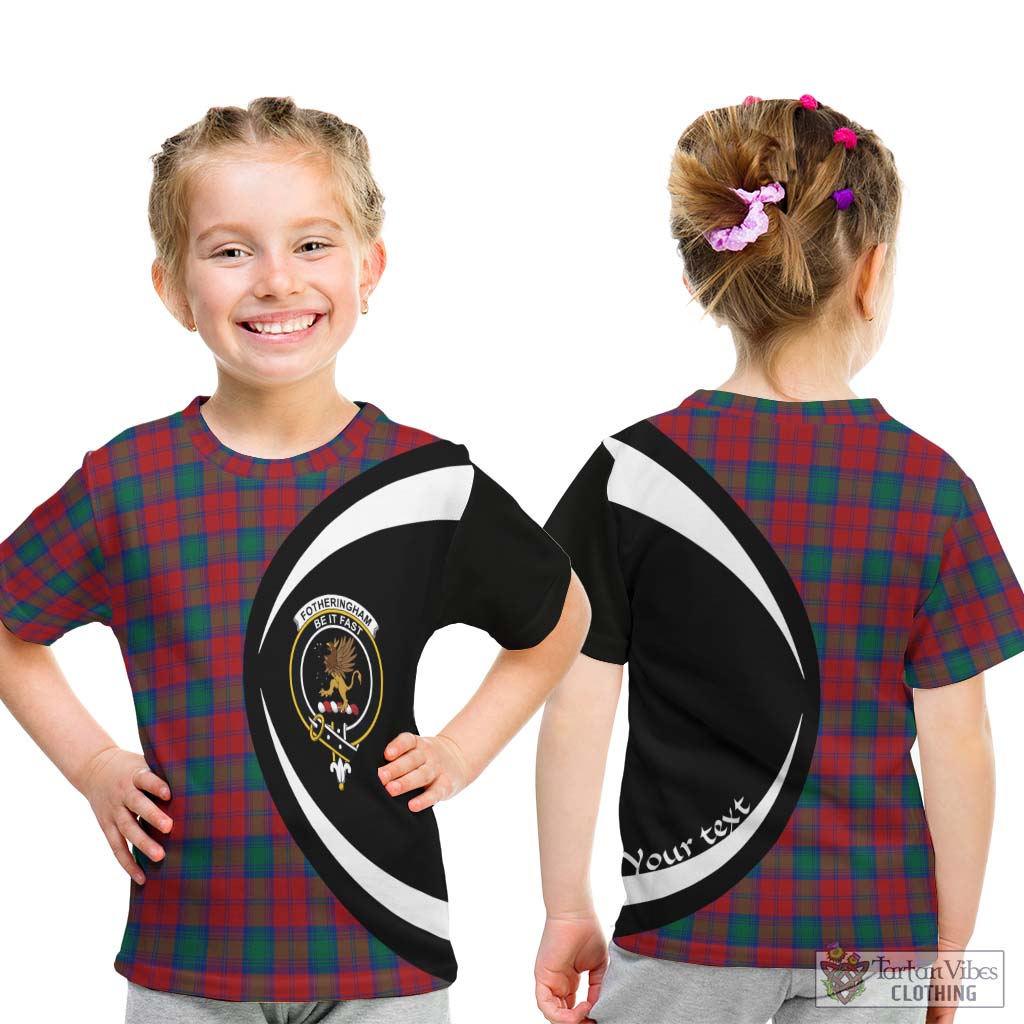 Fotheringham (Fotheringhame) Tartan Kid T-Shirt with Family Crest Circle Style - Tartan Vibes Clothing